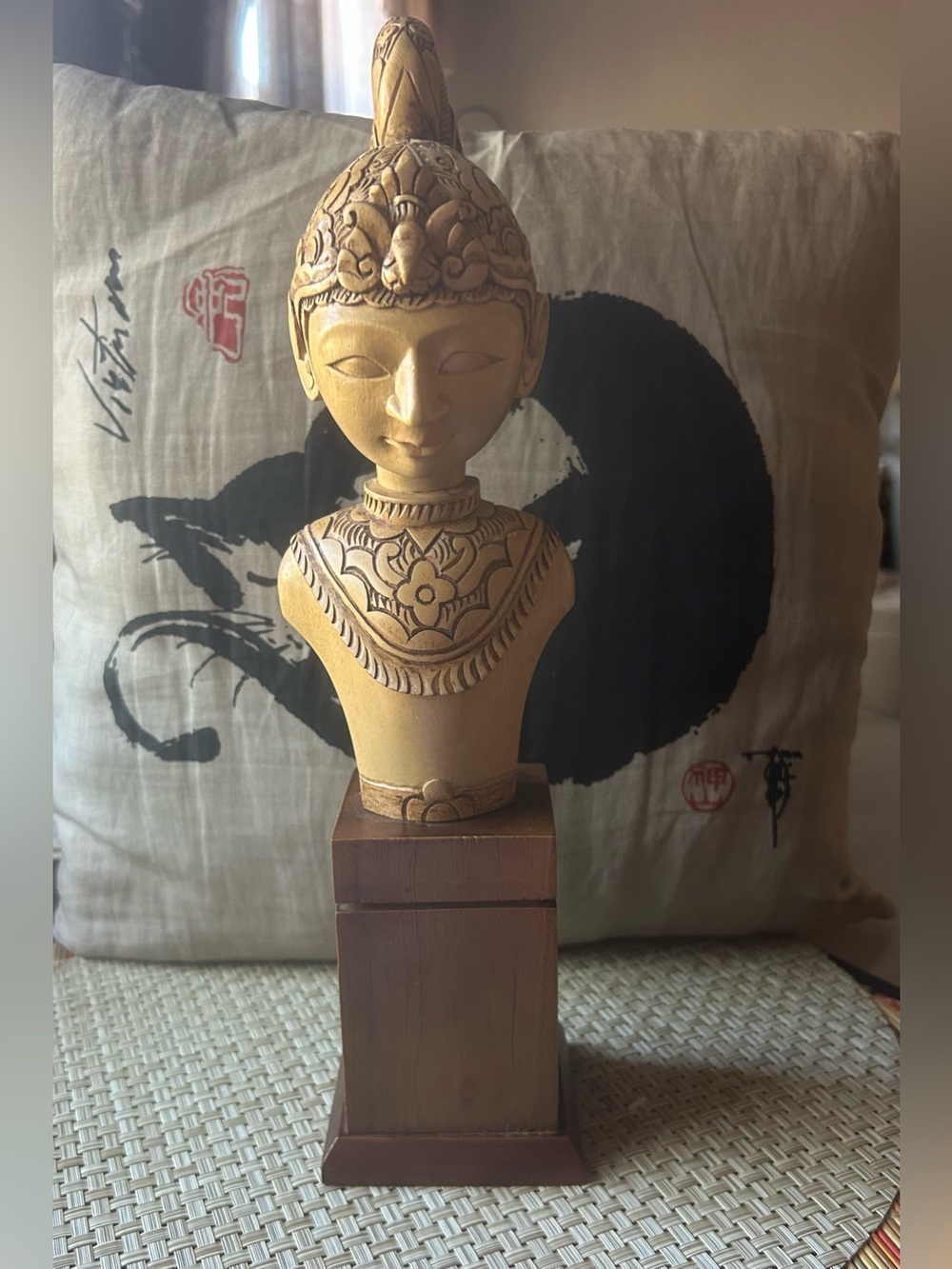 Wooden carved Bolognese or Indonesian Bust.